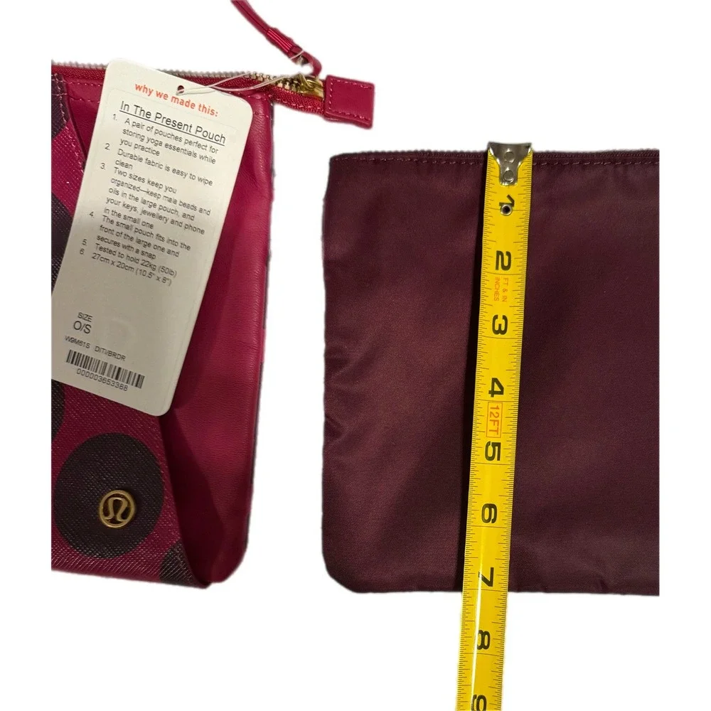 Lululemon In The Present Pouch Deep Ruby Bordeaux Drama Polka Dot W9M61S NWT